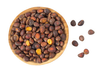 pine nuts isolated on white background