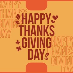 Happy Thankgiving Day Design Template, Poster, Banner, Social Media Post, Simple Design Vector Thanksgiving Day Celebration