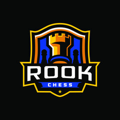 Rook chess sport logo design