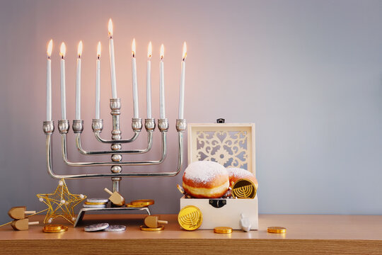 Religion image of jewish holiday Hanukkah background