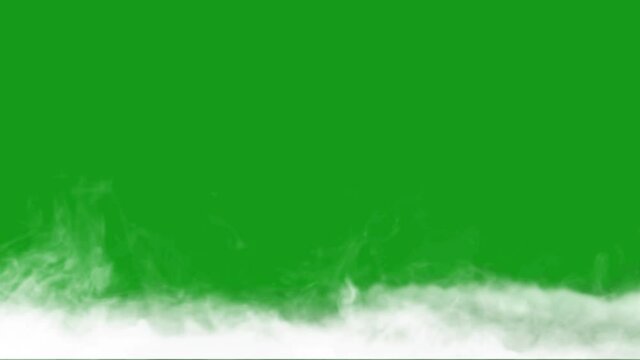 White smoke on the ground green screen motion graphics