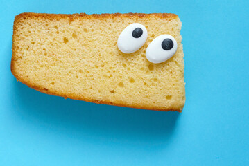 funny cake on the blue background