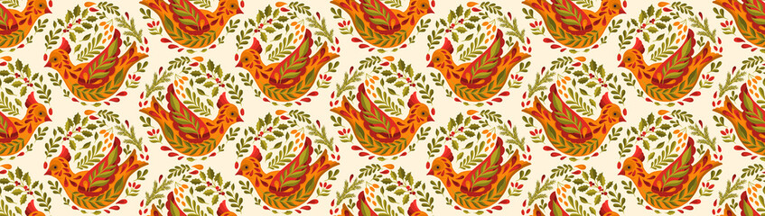 Seamless pattern Merry Christmas 2022.Branch leaves elegante xmas design.