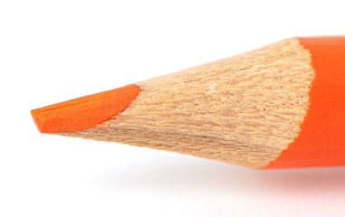 Orange pencil isolated on a white background.