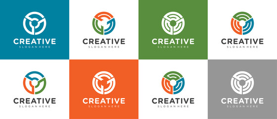 Awesome colorful Letter in circle logo design collection
