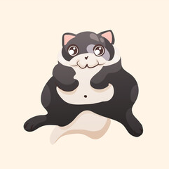 Funny cartoon very fat cat