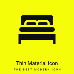 Bed minimal bright yellow material icon