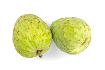 Fruits frais cherimoya isolé sur fond blanc