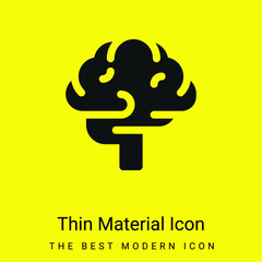 Brain minimal bright yellow material icon