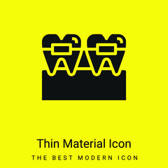 Braces minimal bright yellow material icon