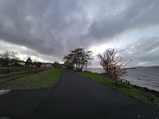 storm clouds over the road