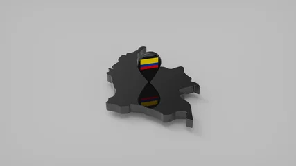 Foto op Canvas side view of colombia  map 3d render © mahadi