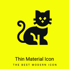 Black Cat minimal bright yellow material icon