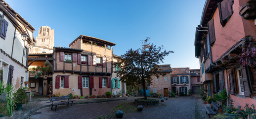 Beautiful little place Savene in Albi, in the Tarn, in Occitanie, France © FredP