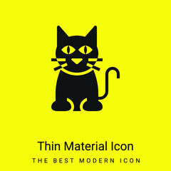 Black Cat minimal bright yellow material icon