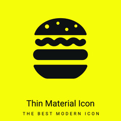 Big Hamburger minimal bright yellow material icon