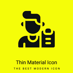 Boy minimal bright yellow material icon