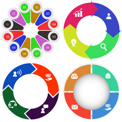 Business infographics. Set of pie chart	