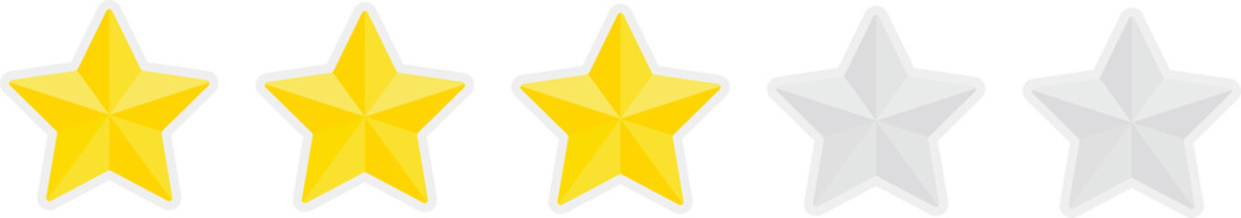 星3の評価のアイコン（5段階中）