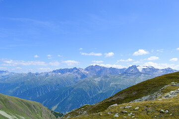Fototapeta na wymiar Swiss landscape mountains with sky
