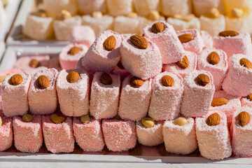 Turkish delight with almonds