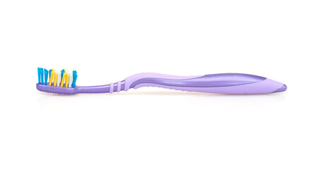 Violet toothbrushes isolated on a white background