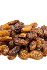 Dried raisins isolated on a white background. Snack fresh nuts. close-up nuts. Story format