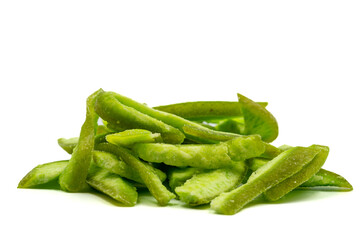 Sliced dried pomelo isolated on a white background. Snack fresh nuts. close-up nuts
