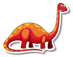 Brachiosaurus dinosaur cartoon character sticker