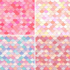 Set of fish scale seamless pattern background © GraphicsRF