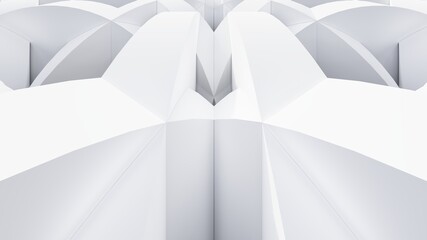 Abstract white background geometric pattern of design 3d render