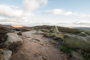 Footpath to Edale village via Woolpacks rocks, autumn 20201.