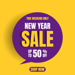 new year sale banner or poster.can be use for social media post