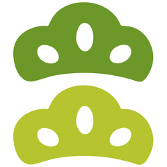 Fototapeta premium Illustrations of simple flat colored pine leaves in Japanese style