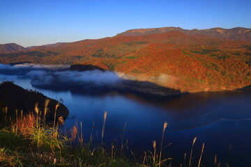 岩手県奥州市　夜明けの奥州湖