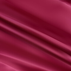 Crumpled and wavy, luxury red silk or satin fabric with smooth surface area 3d realistic abstract background with copy space. 
