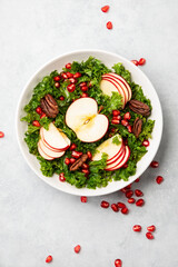 Kale apple and pomegranate salad vegan recipe
