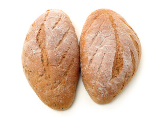 Bread on isolated white background. 