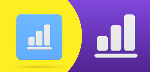 Graph corporate statistic analyzing increase simple 3d icon button vector growth up schedule