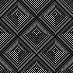 Seamless checked op art pattern with 3D illusion effect.