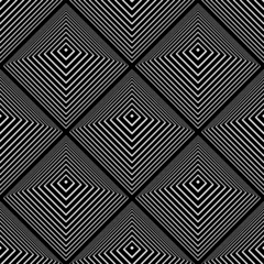 Peel and stick wallpaper 3D Seamless checked op art pattern with 3D illusion effect.