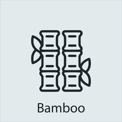 bamboo  icon vector icon.Editable stroke.linear style sign for use web design and mobile apps,logo.Symbol illustration.Pixel vector graphics - Vector