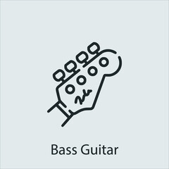 guitar icon vector icon.Editable stroke.linear style sign for use web design and mobile apps,logo.Symbol illustration.Pixel vector graphics - Vector