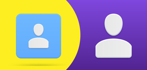 Simple human skittle staff avatar profile 3d icon button set vector illustration. Person user emblem