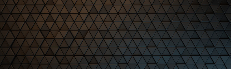 Abstract dark geometric background with metallic glow. Gradient transition of light. 3d render.