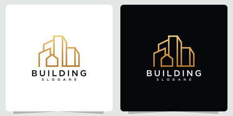 Premium real estate building logo template