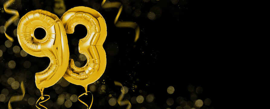 Golden balloons with copy space - Number 93