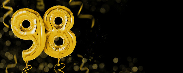 Golden balloons with copy space - Number 98