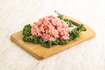 Raw pork minced meat for cooking
