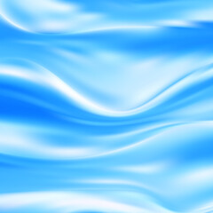 Blue Satin Silky Fabric Fabric Textile Pleated Drape Backdrop Wavy folds. With soft waves and fluttering in the wind Texture of crumpled paper. object , illustration. eps 10
